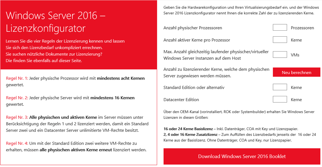 Windows Server 2016 der Weg zum richtigen Lizenzmodell