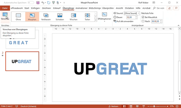Animation mit Morphen von PowerPoint