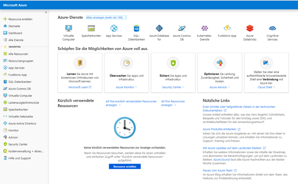 Azure  Startseite